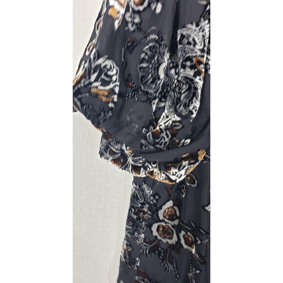 Koko + Mason Floral Blouse M Black Velvet Burnout WhimsiGoth Dark Fairy Witchy - Picture 4 of 13